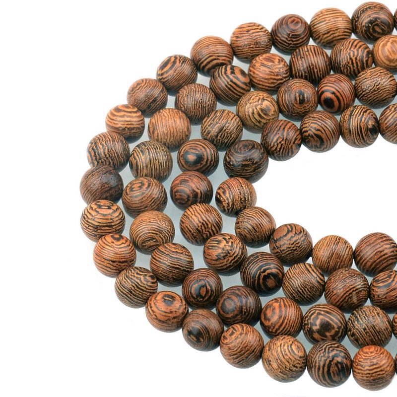 LPBeads 100PCS 8mm Natural Round Wood Beads for Jewelry Making with Crystal Stretch Cord - Image 1